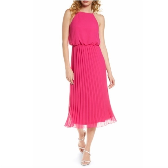 Sam Edelman NWT Women's Sleeveless Pleated Chiffon Maxi Dress S Workwear Office - Picture 1 of 15